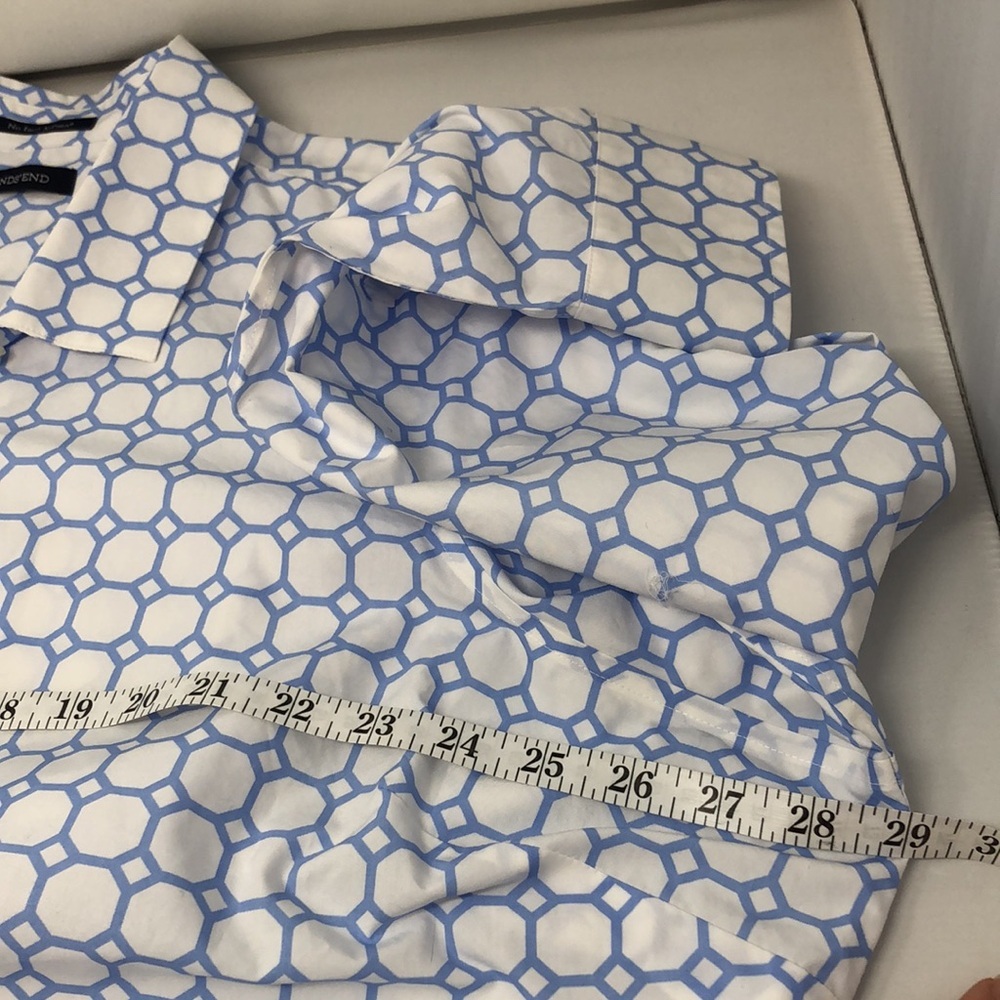 Lands’ End Shirt Periwinkle No Iron Supima Cotton Button Down Women’s 26W - Picture 6 of 11
